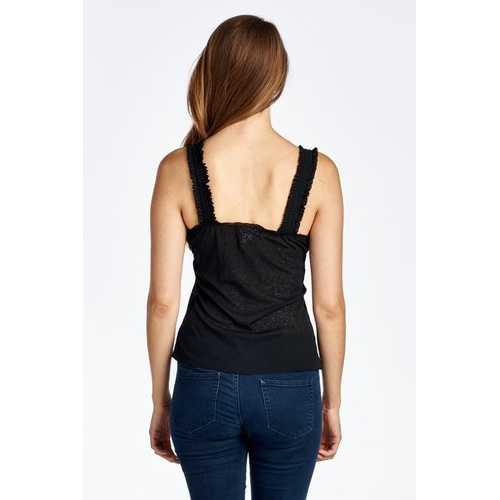 Women's Sheer Burnout V Smocked Tank