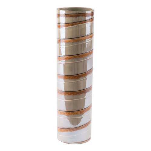 3.9" X 3.9" X 14.6" Versatile Lined Ceramic Vase