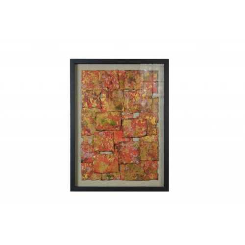 14" x 2" x 32" Multicolor, Glass And Paper - Shadow Box