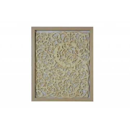 Natural Light Wood and Paper Abstract Design Shadow Box