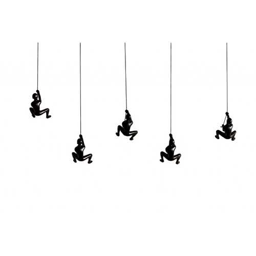 6" x 3" x 3" Resin Black 5 Pack Climbing Man