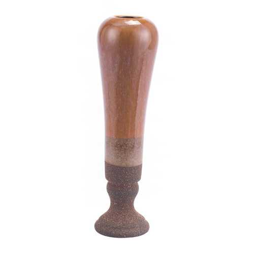 5.1" x 5.1" x 17.9" Brown, Ceramic, Short Vase
