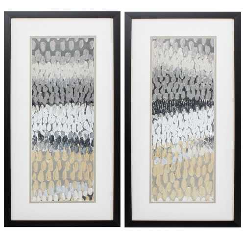 13" X 25" Silver Frame Raindrops (Set of 2)