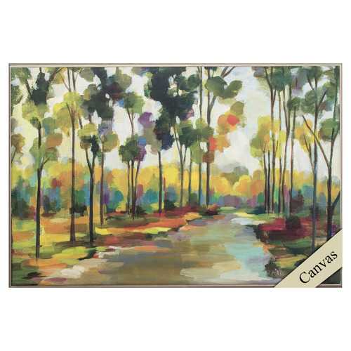 31" X 21" Champagne Color Frame  Illuminating Forest