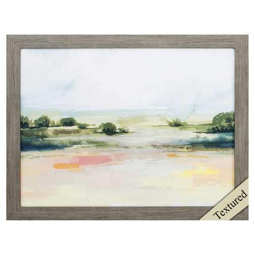 27" X 21" Woodtoned Frame Sunlit Marsh I