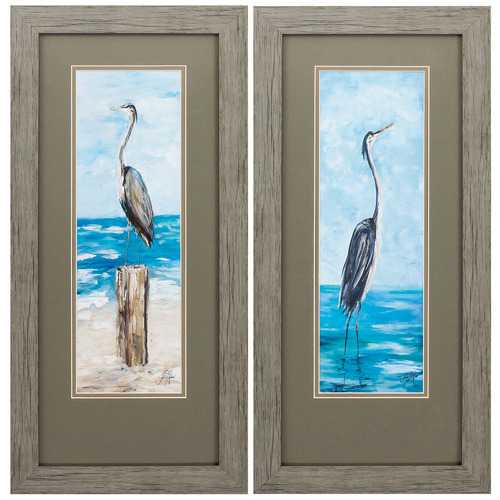 13" X 27" Woodtoned Frame Seaside (Set of 2)