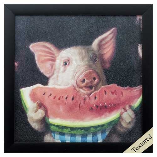 11" X 11" Black Frame Pig Out