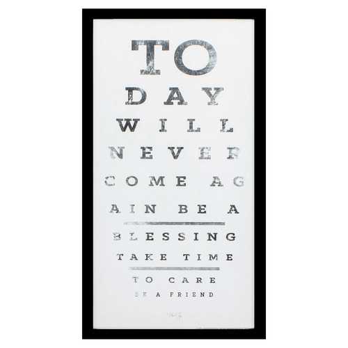 13" X 25" Silver Frame Eye Chart I