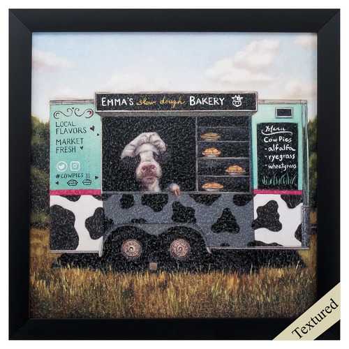 11" X 11" Black Frame Cowpies