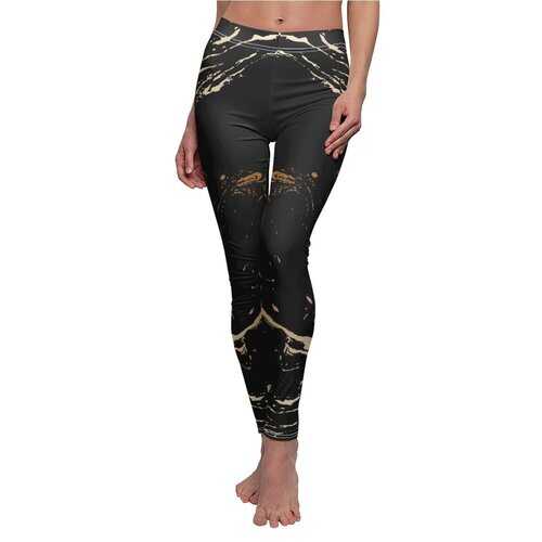Golden Baby Abstract Black and Gold Style II Womens Leggings
