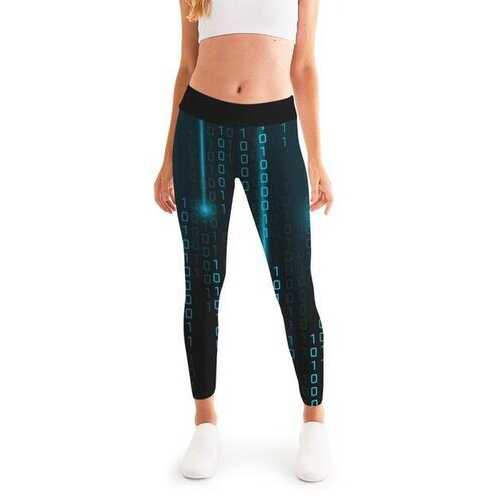 Blue Matrix Style Womens Leggings