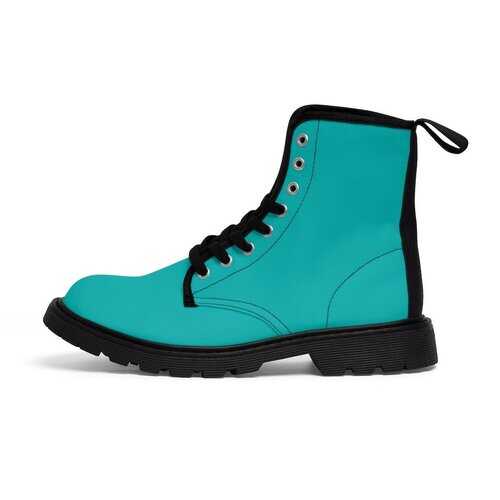 Teal Green Vibrant Style Womens Canvas Boots