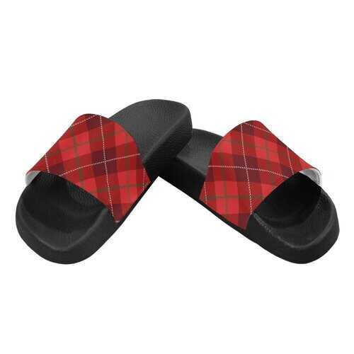 Flip-Flop Sandals, Women's Red Tartan Style Women's Slides