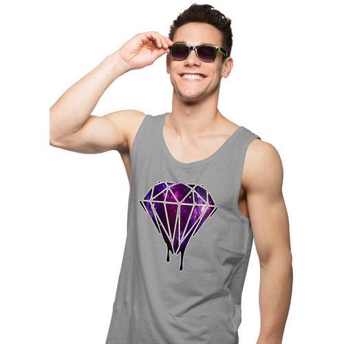Unisex Dripping Purple Galaxy Diamond Sleeveless